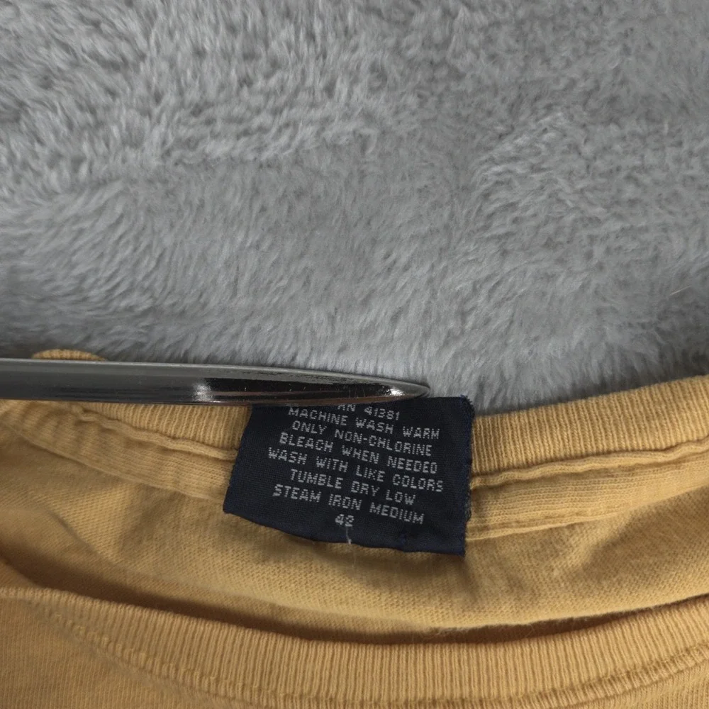 Vintage Polo Ralph Lauren Shirt Mens Large Yellow Long Sleeve Pony Crew Neck 90s